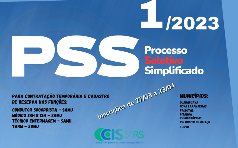 PROCESSO SELETIVO SIMPLIFICADO  PSS 001/2023